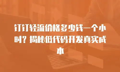 钉钉轻流价格多少钱一个小时？揭秘低代码开发真实成本