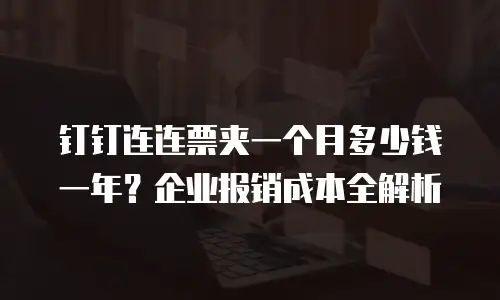 钉钉连连票夹一个月多少钱一年？企业报销成本全解析