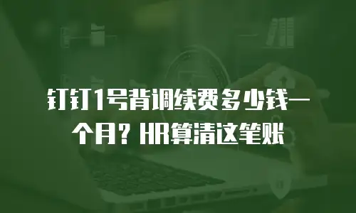 钉钉1号背调续费多少钱一个月？HR算清这笔账