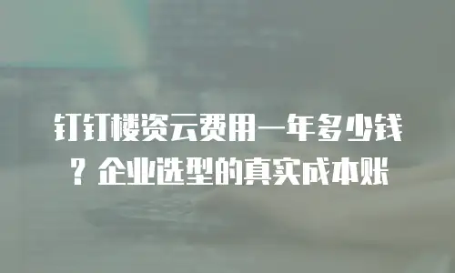 钉钉楼资云费用一年多少钱？企业选型的真实成本账