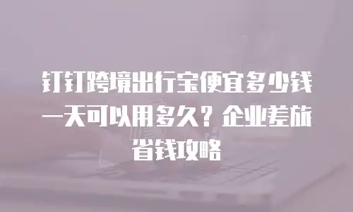 钉钉跨境出行宝便宜多少钱一天可以用多久？企业差旅省钱攻略