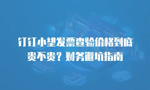 钉钉小望发票查验价格到底贵不贵？财务避坑指南