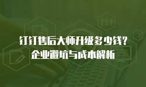 钉钉售后大师升级多少钱？企业避坑与成本解析