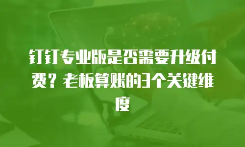 钉钉专业版是否需要升级付费？老板算账的3个关键维度