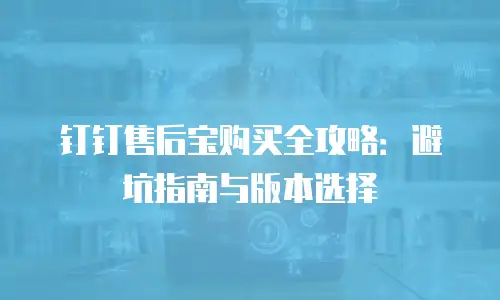 钉钉售后宝购买全攻略：避坑指南与版本选择