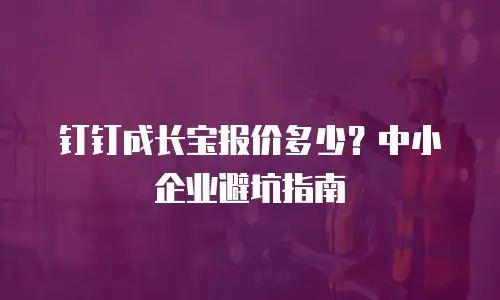钉钉成长宝报价多少？中小企业避坑指南