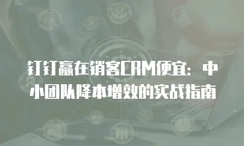 钉钉赢在销客CRM便宜：中小团队降本增效的实战指南