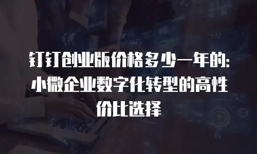钉钉创业版价格多少一年的：小微企业数字化转型的高性价比选择