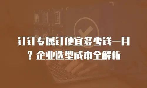 钉钉专属钉便宜多少钱一月？企业选型成本全解析