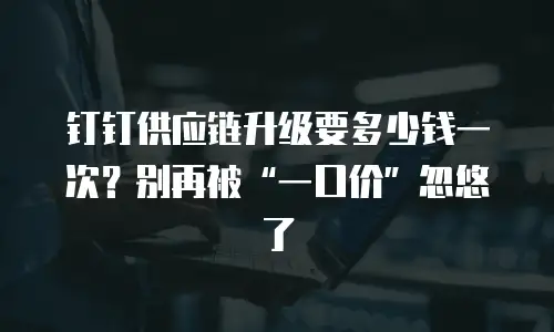 钉钉供应链升级要多少钱一次？别再被&ldquo;一口价&rdquo;忽悠了