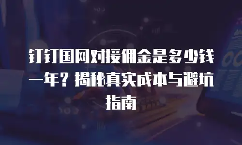钉钉国网对接佣金是多少钱一年？揭秘真实成本与避坑指南