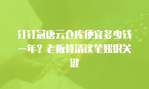 钉钉冠唐云仓库便宜多少钱一年？老板算清这笔账很关键