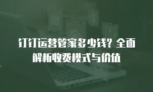 钉钉运营管家多少钱？全面解析收费模式与价值