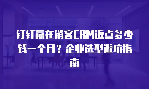 钉钉赢在销客CRM返点多少钱一个月？企业选型避坑指南