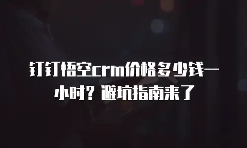 钉钉悟空crm价格多少钱一小时？避坑指南来了