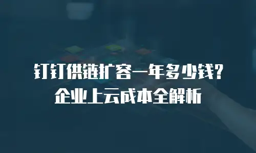 钉钉供链扩容一年多少钱？企业上云成本全解析