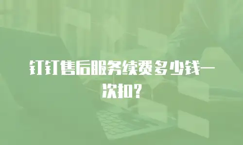 钉钉售后服务续费多少钱一次扣？