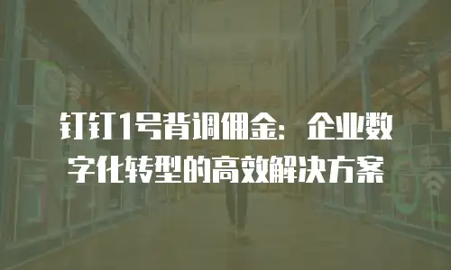 钉钉1号背调佣金：企业数字化转型的高效解决方案