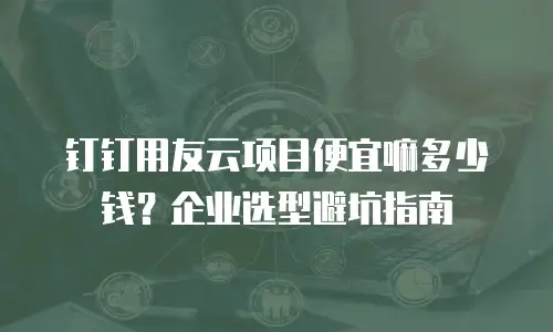 钉钉用友云项目便宜嘛多少钱？企业选型避坑指南