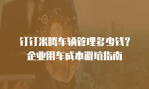 钉钉米腾车辆管理多少钱？企业用车成本避坑指南