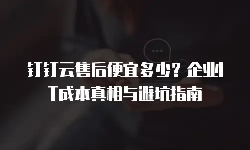 钉钉云售后便宜多少？企业IT成本真相与避坑指南