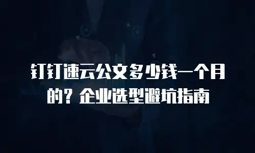 钉钉速云公文多少钱一个月的？企业选型避坑指南
