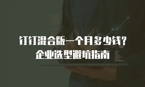 钉钉混合版一个月多少钱？企业选型避坑指南