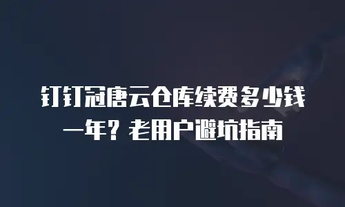 钉钉冠唐云仓库续费多少钱一年？老用户避坑指南