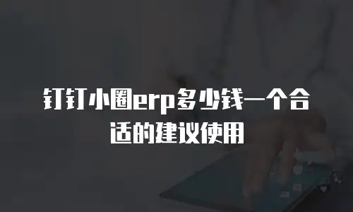钉钉小圈erp多少钱一个合适的建议使用