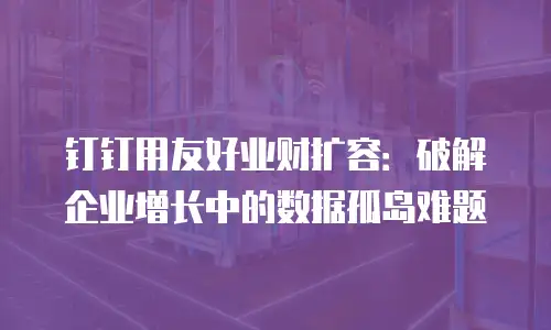 钉钉用友好业财扩容：破解企业增长中的数据孤岛难题