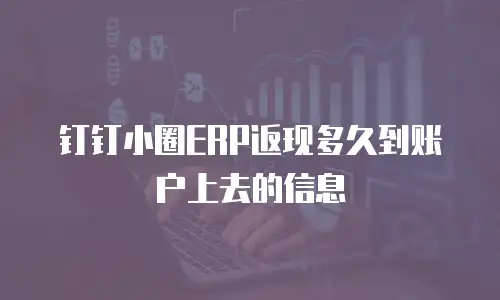 钉钉小圈ERP返现多久到账户上去的信息