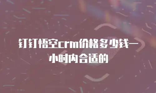 钉钉悟空crm价格多少钱一小时内合适的