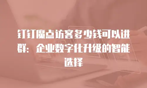 钉钉魔点访客多少钱可以进群：企业数字化升级的智能选择