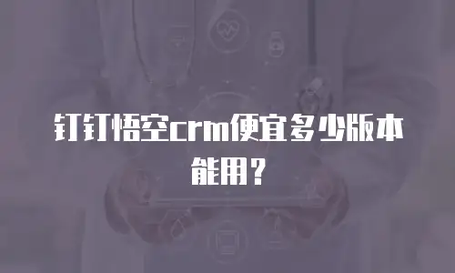 钉钉悟空crm便宜多少版本能用？