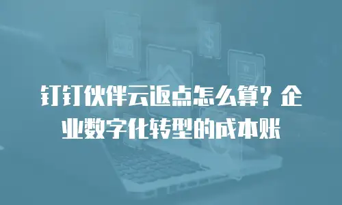 钉钉伙伴云返点怎么算？企业数字化转型的成本账