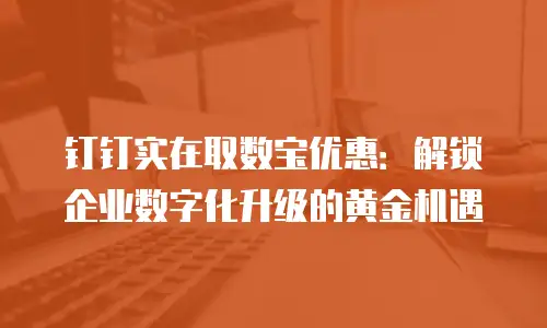 钉钉实在取数宝优惠：解锁企业数字化升级的黄金机遇