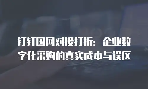 钉钉国网对接打折：企业数字化采购的真实成本与误区