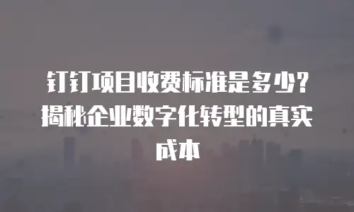 钉钉项目收费标准是多少？揭秘企业数字化转型的真实成本