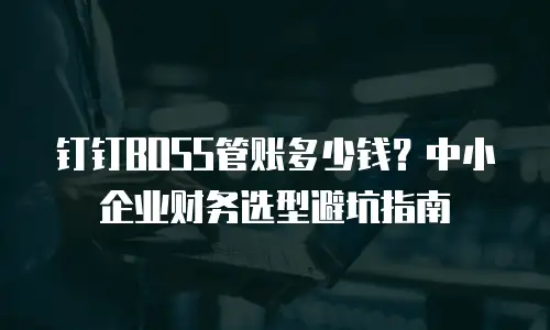 钉钉BOSS管账多少钱？中小企业财务选型避坑指南