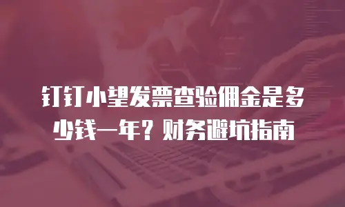钉钉小望发票查验佣金是多少钱一年？财务避坑指南