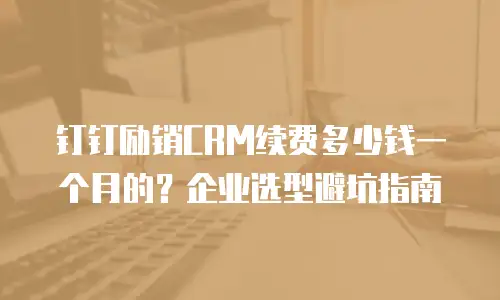 钉钉励销CRM续费多少钱一个月的？企业选型避坑指南
