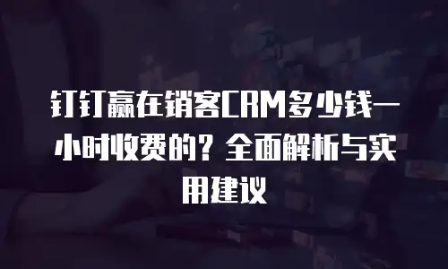 钉钉赢在销客CRM多少钱一小时收费的？全面解析与实用建议