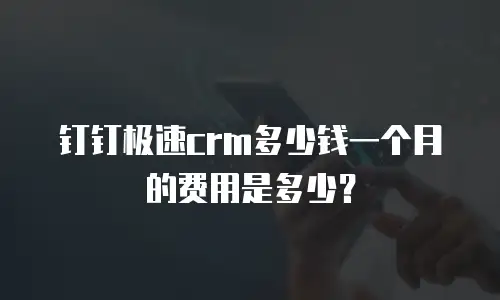 钉钉极速crm多少钱一个月的费用是多少？