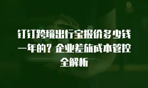 钉钉跨境出行宝报价多少钱一年的？企业差旅成本管控全解析