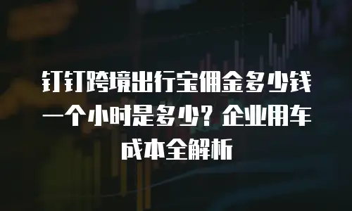 钉钉跨境出行宝佣金多少钱一个小时是多少？企业用车成本全解析