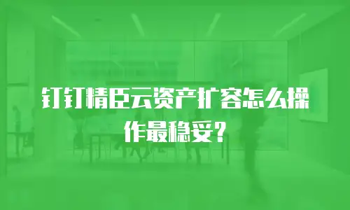 钉钉精臣云资产扩容怎么操作最稳妥？