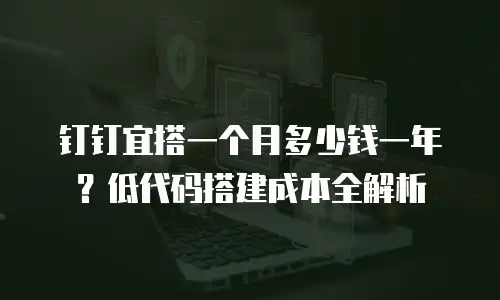 钉钉宜搭一个月多少钱一年？低代码搭建成本全解析