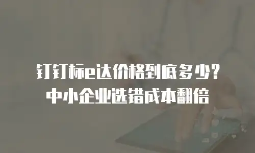 钉钉标e达价格到底多少？中小企业选错成本翻倍