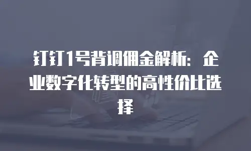 钉钉1号背调佣金解析：企业数字化转型的高性价比选择