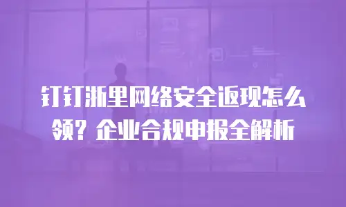 钉钉浙里网络安全返现怎么领？企业合规申报全解析